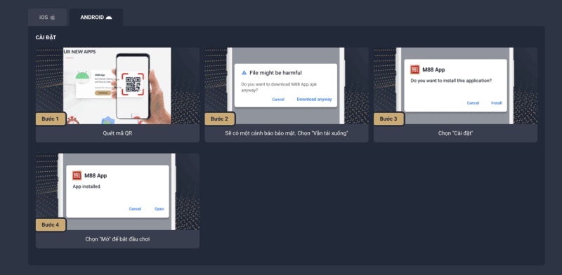 tải app M88 mobile Android